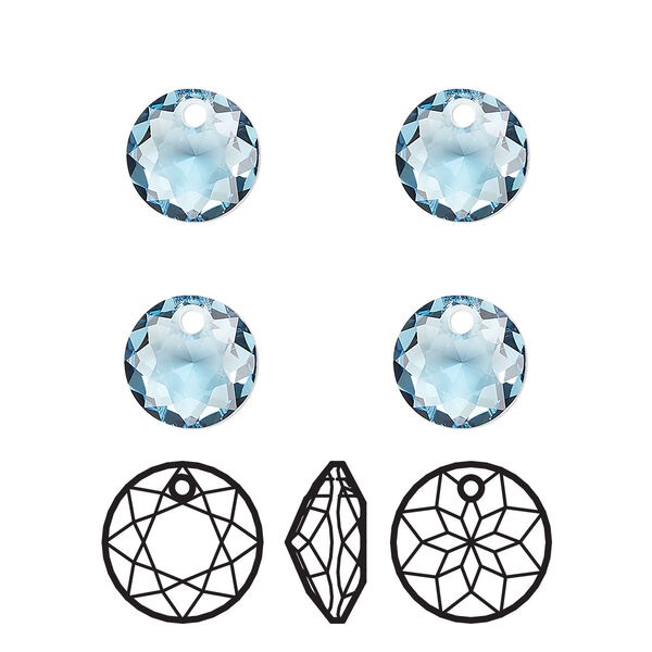Drop 4pk aquamarine, Crystal Passions® 8mm pendant classic cut 6430 image number 0