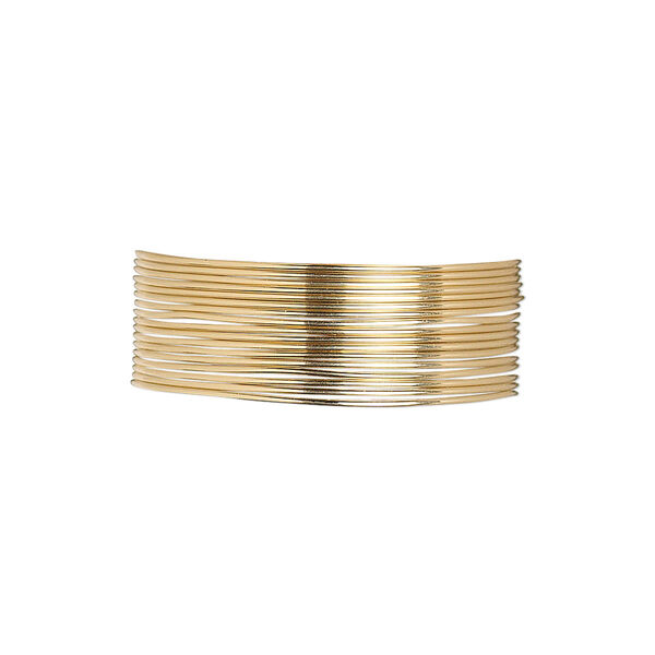 Wire, 12Kt gold-filled, dead-soft, round, 24 gauge. Sold per pkg of 5 feet. image number 0