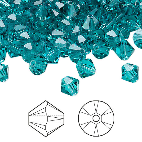 Bead 144pk blue zircon, Crystal Passions® 6mm bicone 5328 image number 0