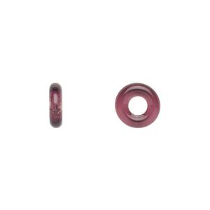 Bead, Czech pressed glass, amethyst purple, 9.5x3mm ring. Sold per pkg of 50.