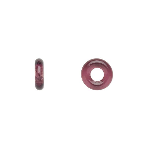 Bead, Czech pressed glass, amethyst purple, 9.5x3mm ring. Sold per pkg of 50. image number 0