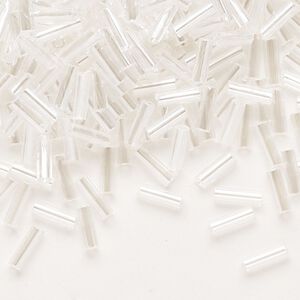 Bead, Preciosa Ornela Czech glass, bugle bead, pkg/50g, 1/4 inch, luster translucent clear, (48102).