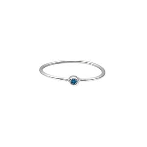 Ring, Create Compliments®, cubic zirconia and sterling silver, sky blue topaz, 3mm wide, size 7. Sold individually.