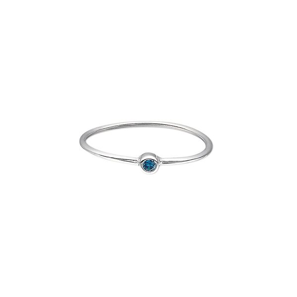 Ring, Create Compliments®, cubic zirconia and sterling silver, sky blue topaz, 3mm wide, size 7. Sold individually. image number 0