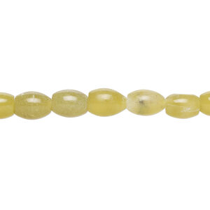 Peridot new "jade" 1pkg1, oval bead natural, 15 inch 8x6mm