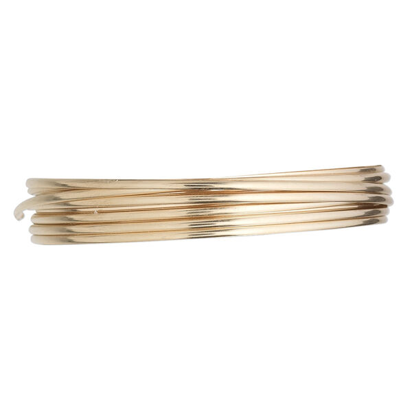 Wire, 12Kt gold-filled, full-hard, half-round, 16 gauge. Sold per pkg of 5 feet. image number 0