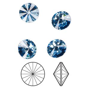 Chaton 288pk ice blue foil back, Swarovski® ReCreated™ 10.54-10.91mm rivoli SS47 1122