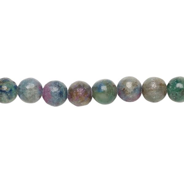Ruby in kyanite 1pkg1, round bead 8 inch 6mm image number 0