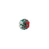 Bead, Egyptian glass rhinestone / epoxy / resin, white / red / green, 10mm round with pav&eacute; wave design. Sold individually. image number 0