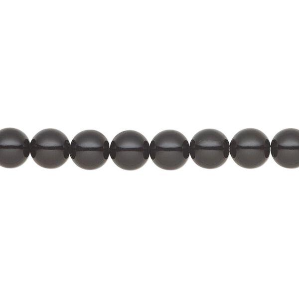 Pearl 200pk magic black, Preciosa Czech crystal 6mm round image number 0