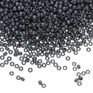 Seed bead, TOHO BEADS®, glass, pkg/50g, #11 round, opaque matte grey (TR-11-611).