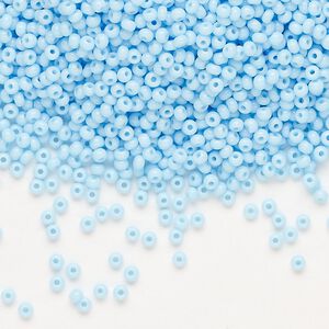 Seed bead, Preciosa Ornela Czech glass, pkg/50g, #11 rocaille, opaque light turquoise, (63000).