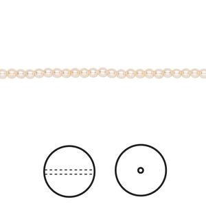 Pearl 100pk peach, Crystal Passions® 2mm round 5810