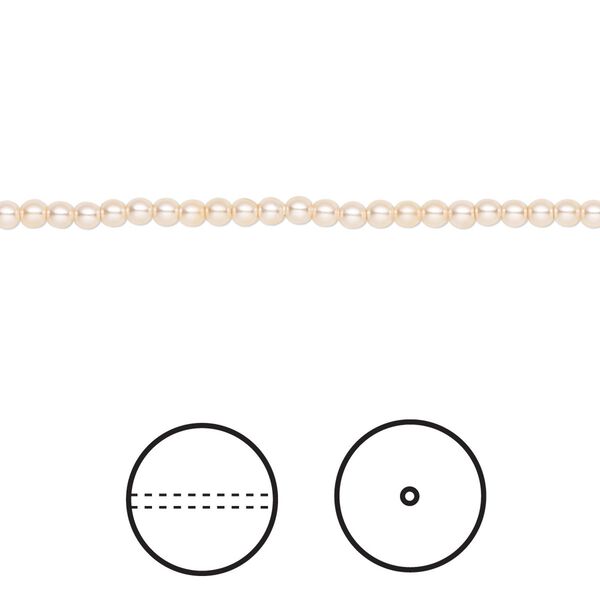 Pearl 100pk peach, Crystal Passions® 2mm round 5810 image number 0
