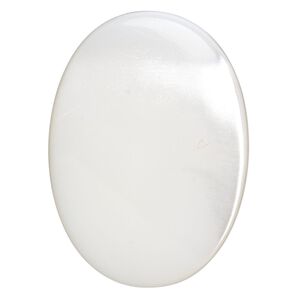 Cabochon, trochus shell (natural), 25x18mm calibrated oval, Mohs hardness 3-1/2. Sold individually.