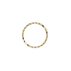 Component, gold-plated brass, 16mm single-sided diamond-cut open round, 1mm thick. Sold per pkg of 100.
