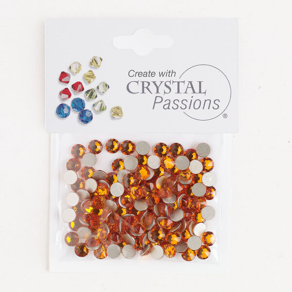 Flat back 1pkg144 tangerine, Crystal Passions&reg; rhinestone 4.60-4.80mm round SS20 image number 0