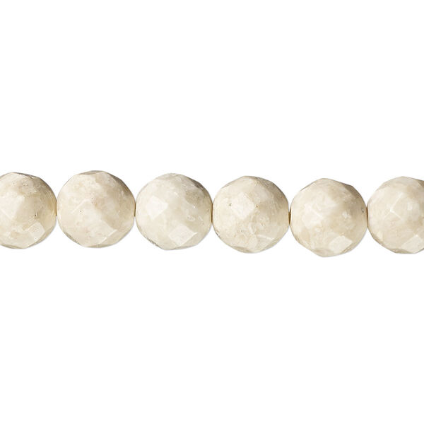 Bead, riverstone (coated), 8mm faceted round, B grade, Mohs hardness 3-1/2. Sold per 8-inch strand, approximately 25 beads. image number 0