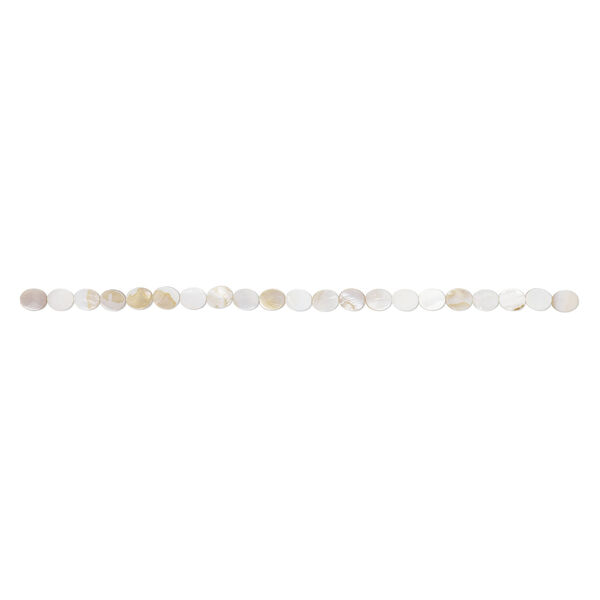 Mother-of-pearl shell 1pkg1, flat oval bead 15 inch 12x10mm image number 1