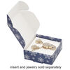 Box, paper, dark blue and white, 3x3x1-inch unassembled square with snowflake design. Sold per pkg of 10. image number 1