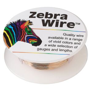 Wire, Zebra Wire™, natural copper, round, 28 gauge. Sold per 40-yard spool.