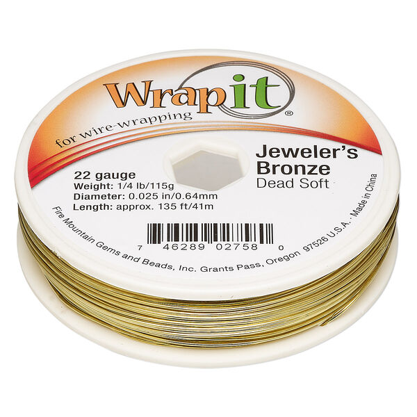 Wire, Wrapit®, jeweler's bronze, dead-soft, round, 20 gauge. Sold per 0.25-pound spool, approximately 82 feet. image number 0