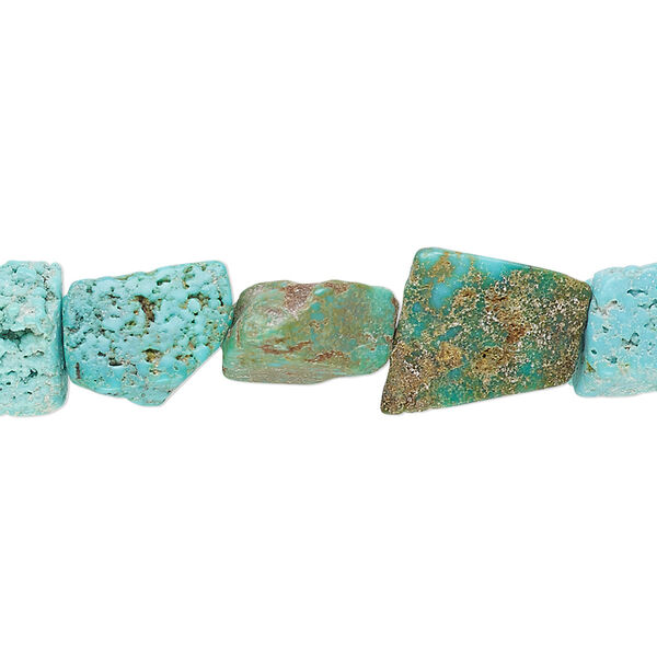 Bead, imperial crown turquoise (natural), small hand-cut nugget with 0.4-1.4mm hole, Mohs hardness 5 to 6. Sold per 12-1/2 inch strand. image number 0