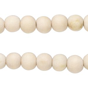 Bead, Taiwanese cheesewood (natural), pkg/(2) 16 inches, 8mm center-drilled round.