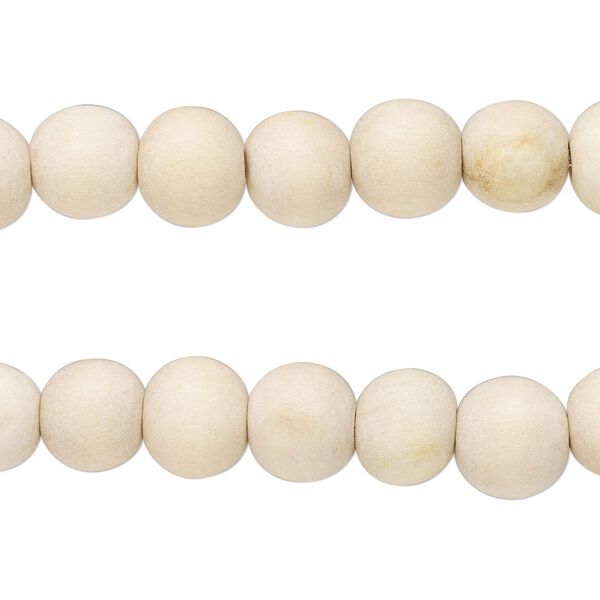 Bead, Taiwanese cheesewood (natural), pkg/(2) 16 inches, 8mm center-drilled round. image number 0