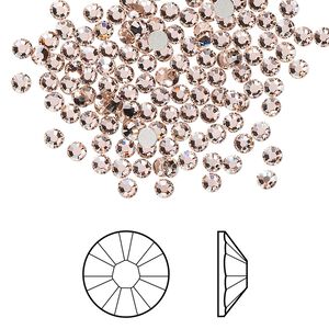 Flat back 1440pk vintage rose foil back, Swarovski® 2.5-2.7mm rose round SS9 2058