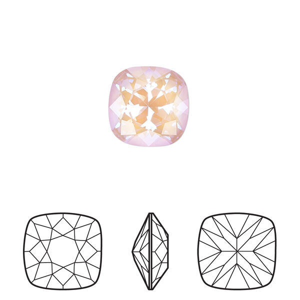 Fancy stone 6pk crystal dusty pink DeLite, Crystal Passions® 12mm cushion 4470 image number 0