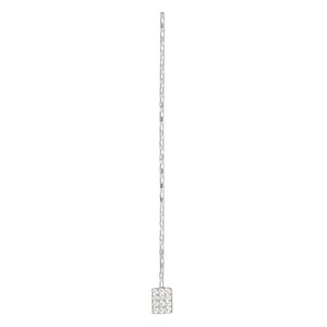 Paddle pin, cubic zirconia and rhodium-plated sterling silver, clear, 2-inch diamond-cut twisted with 5x4mm rectangle, 22 gauge. Sold individually.