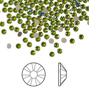 Flat back 1440pk crystal vitrail medium foil back, Swarovski® 2.5-2.7mm rose round SS9 2058