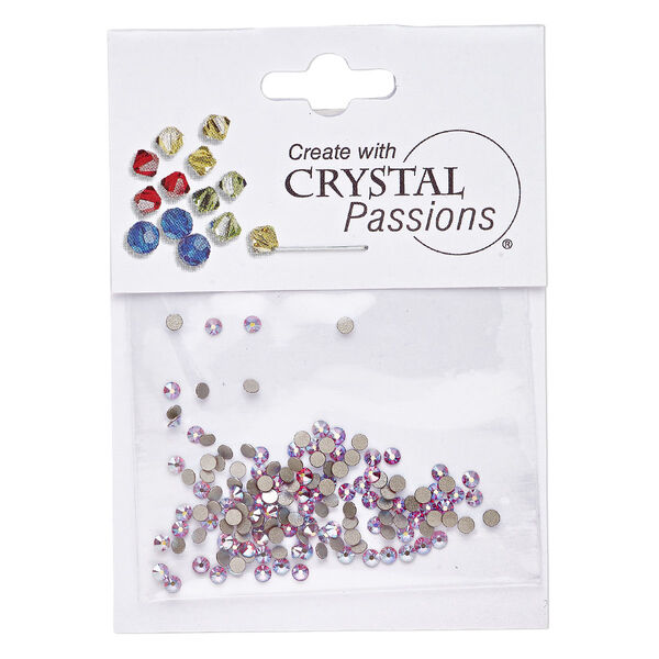 Flat back 144pk rose AB foil back, Crystal Passions® 2.1-2.3mm rose round SS7 2058 image number 0