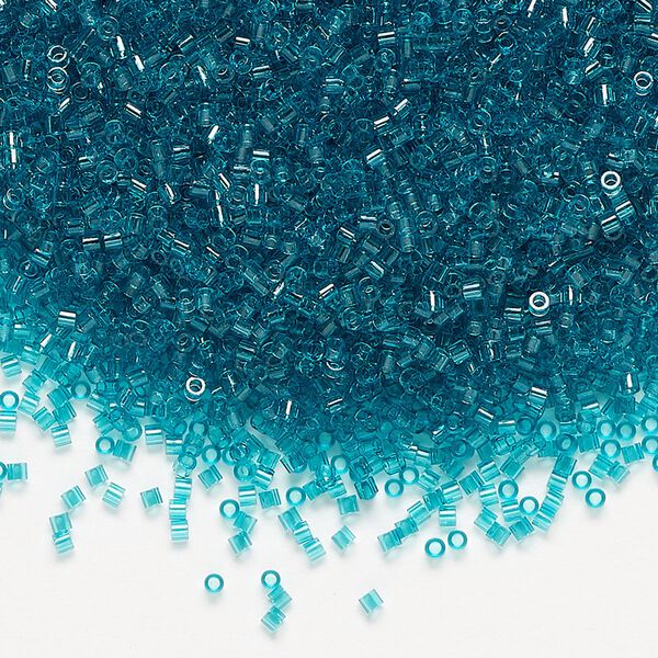 Seed bead, Delica®, glass, pkg/7.5g, #15 round, transparent teal (DBS-1108). image number 0