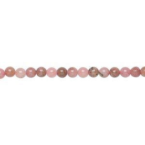 Rhodonite 1pkg1, round bead natural 15.5-16 inch 3mm