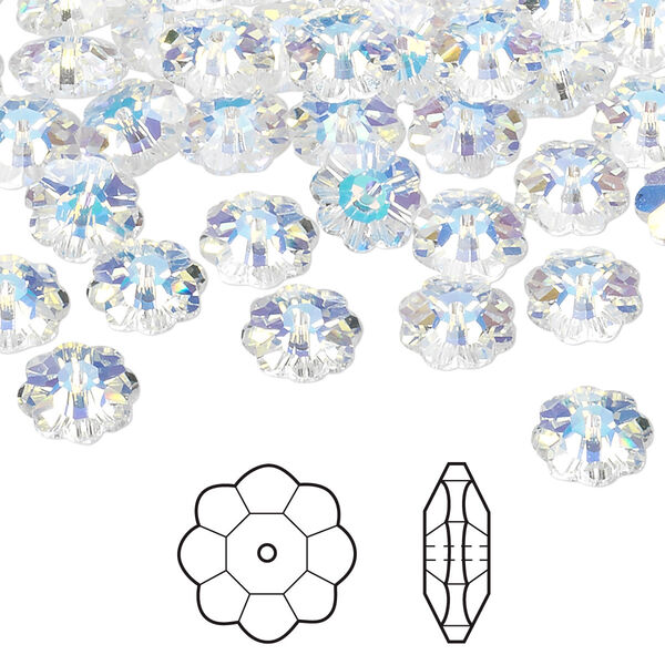 Margarita flower 12pk crystal AB, Crystal Passions® 8x3mm 3700 image number 0