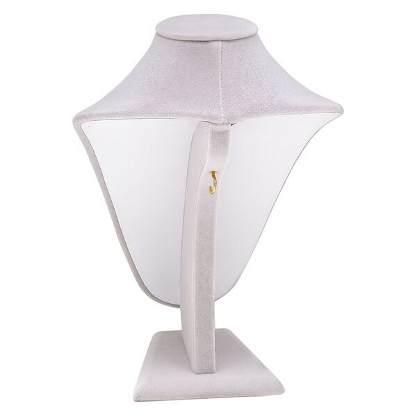 Display, necklace, velveteen and steel, grey, 11 x 7-1/4 x 6 inches. Sold individually. image number 2