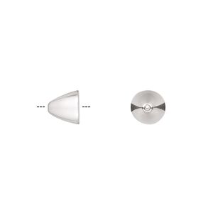 Bead cap, sterling silver, 7x6mm cone, fits 5-7mm bead. Sold per pkg of 4.