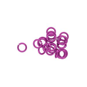Jump ring, niobium, pink, 5mm round, 3.4mm inside diameter, 20 gauge. Sold per pkg of 25.