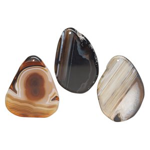 Red agate / brown agate 1pkg1, hand-cut flat freeform focal 60x40mm-70x50mm