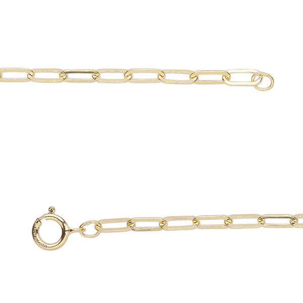 Chain, 14Kt gold-filled, 2.6mm long cable, 20 inches with springring clasp. Sold individually. image number 0