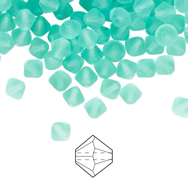 Bead 144pk Caribbean Sea matte, Preciosa Czech crystal 5mm bicone image number 0