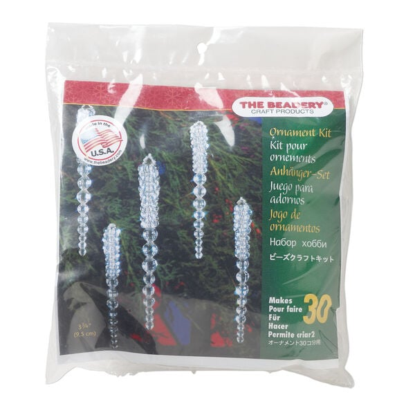 Ornament kit 1pkg1 The Beadery&reg; polystyrene, sparkling icicles, mixed colors, ornament (5489) image number 0