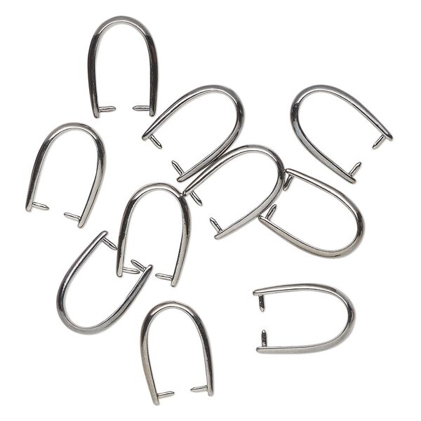 Bail, gunmetal-finished "pewter" (zinc-based alloy), 20x4mm ice-pick with 16mm grip length. Sold per pkg of 10. image number 0