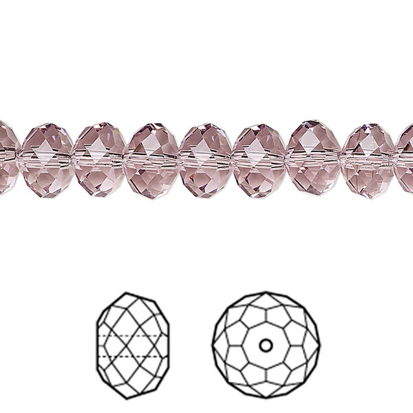 Bead 144pk light amethyst, Crystal Passions® 8x6mm rondelle 5040 image number 0