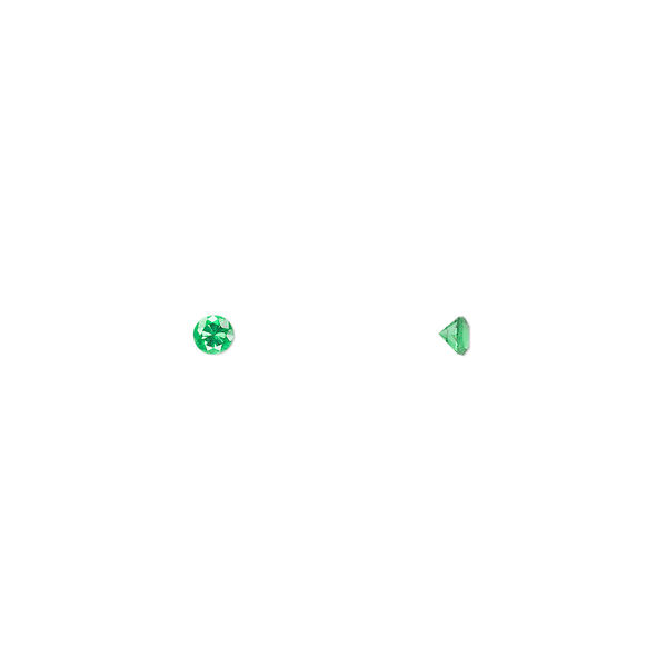 Gem, cubic zirconia, emerald green, 2.5mm faceted round, Mohs hardness 8-1/2. Sold per pkg of 10. image number 0