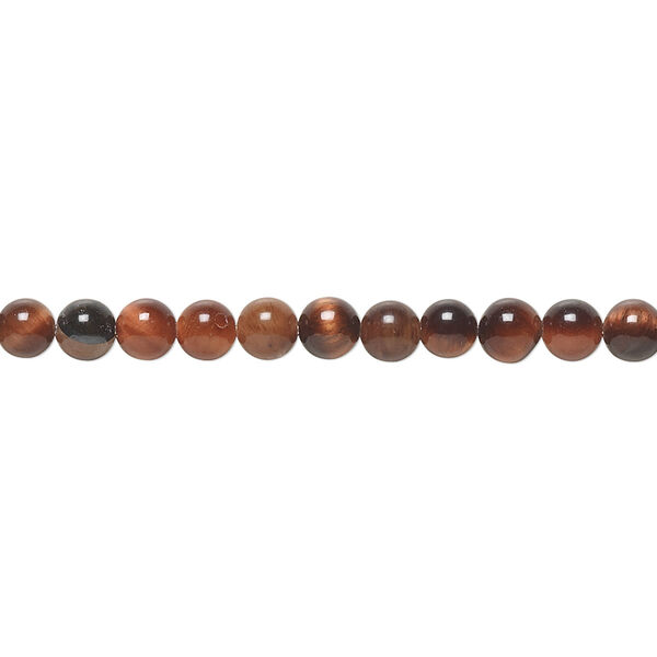Bead, red tigereye (heated), 4mm round, B grade, Mohs hardness 7. Sold per 15-1/2" to 16" strand. image number 0