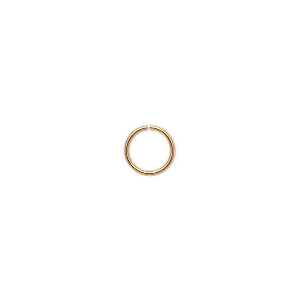 Jump ring, 14Kt gold, 7.5mm round, 5.2mm inside diameter, 18 gauge. Sold per pkg of 2. image number 0