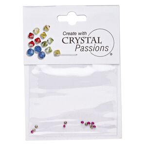 Chaton 12pk fuchsia foil back, Crystal Passions® round PP11 1028